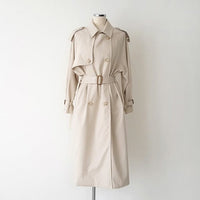 Double-breasted Long Windbreaker Trench Coat