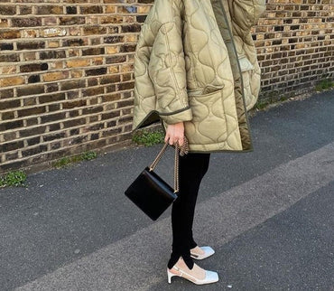 Winter green thick pocket warm coat