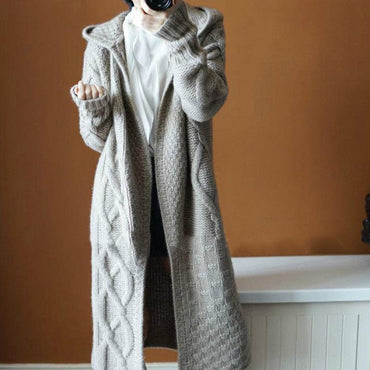 Full Length Hooded Winter Warm Cardigan