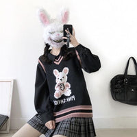 Bunny Printed Loose Sweater