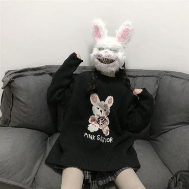 Bunny Printed Loose Sweater