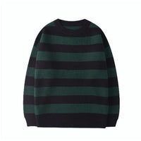 Green Oversized Striped Jumper