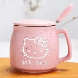 Hello Kitty Ceramic Cup with Lid Spoon