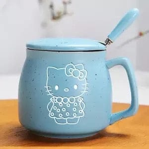 Hello Kitty Ceramic Cup with Lid Spoon