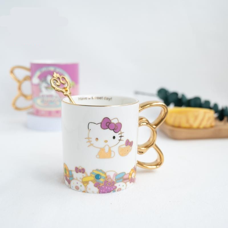 Hello Kitty Gold Brushed Ceramic Mug