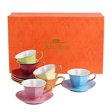 Exclusive Heart Shaped Colored Tea Set with Gift Box