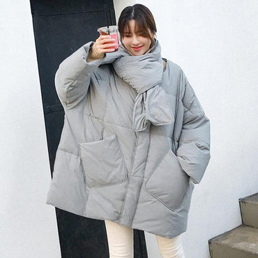 Winter Duck Down Coat With Scarf