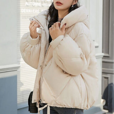 Hooded Solid Warm Down Jacket