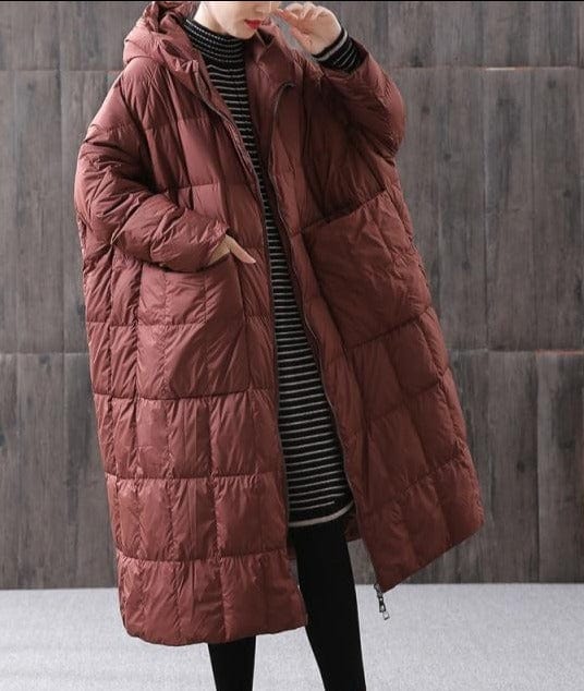 Loose Long Duck Down Hooded Parka