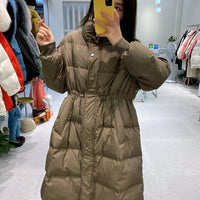 Solid Pleated Warm Winter Outerwear