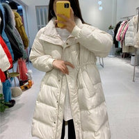 Solid Pleated Warm Winter Outerwear