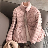 Ladies White Duck Down Winter Jacket