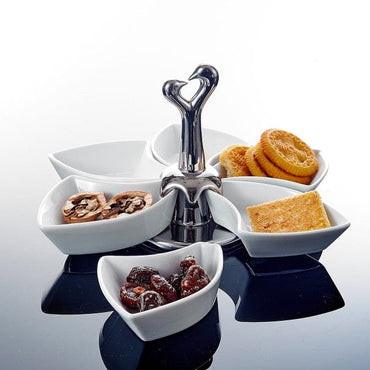 7-Piece Porcelain Spinning Snack Set