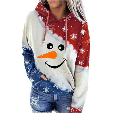 Red Wine Print Hooded Christmas Jumper