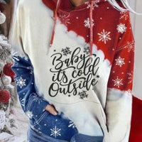 Red Wine Print Hooded Christmas Jumper