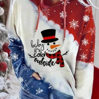 Red Wine Print Hooded Christmas Jumper