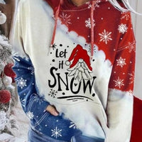 Red Wine Print Hooded Christmas Jumper