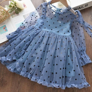 Girls Embroidery Long Sleeve Dress