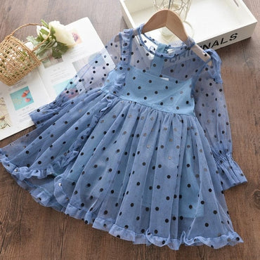 Girls Embroidery Long Sleeve Dress