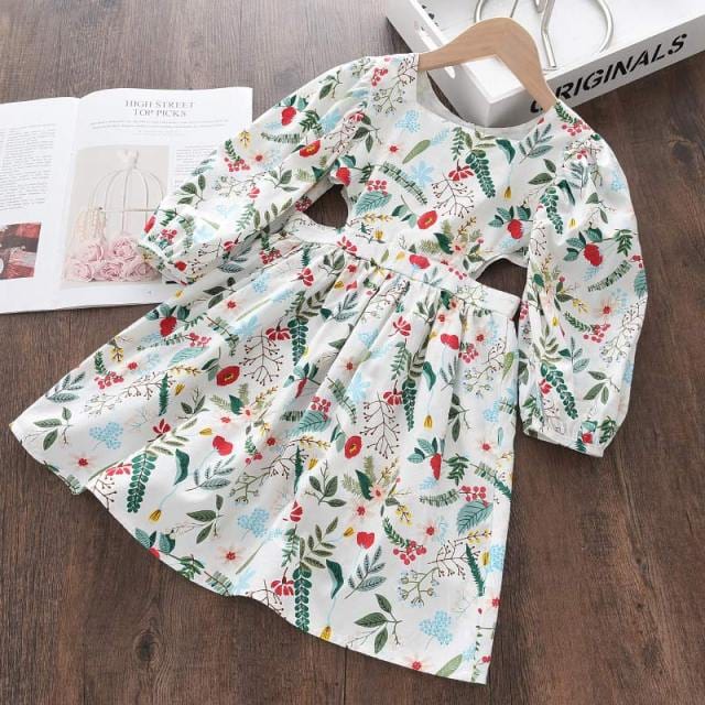 Girls Embroidery Long Sleeve Dress