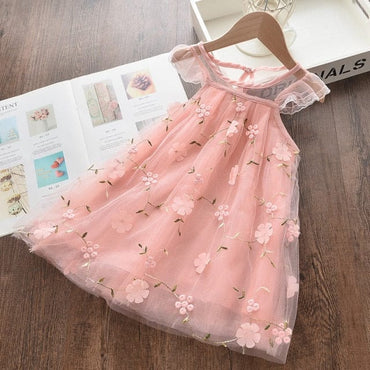 Girls Embroidery Long Sleeve Dress