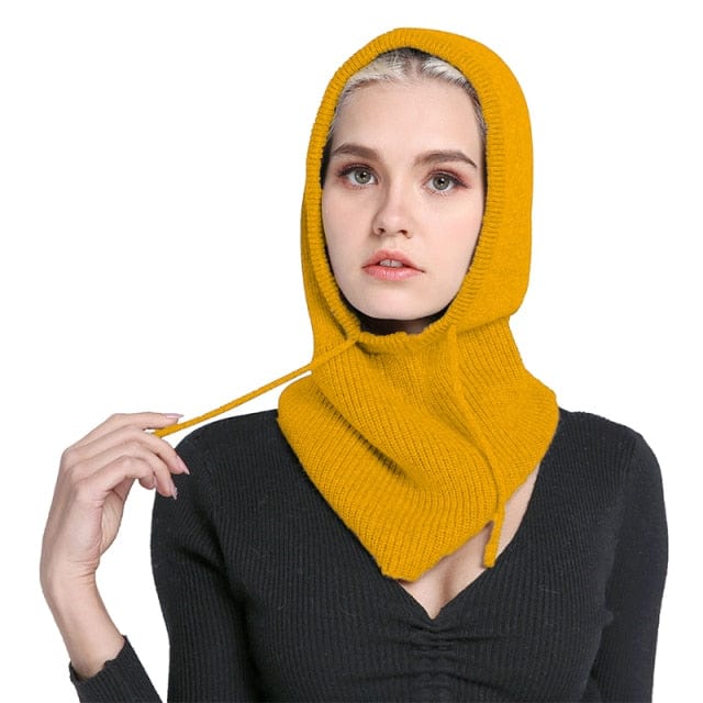 Winter Warm Cashmere Beanie Hat with Neck Scarf