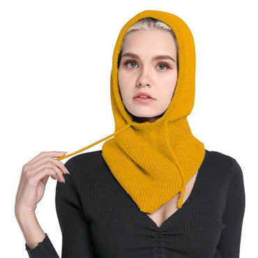 Winter Warm Cashmere Beanie Hat with Neck Scarf