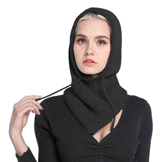 Winter Warm Cashmere Beanie Hat with Neck Scarf