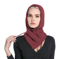Winter Warm Cashmere Beanie Hat with Neck Scarf