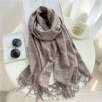 Luxury Plaid Cashmere Winter Scarf