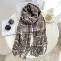 Luxury Plaid Cashmere Winter Scarf