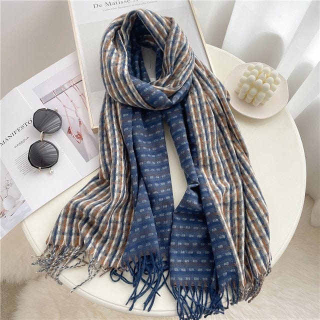 Luxury Plaid Cashmere Winter Scarf