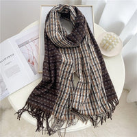 Luxury Plaid Cashmere Winter Scarf