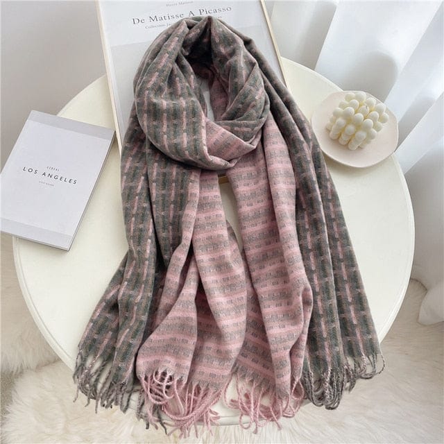 Luxury Plaid Cashmere Winter Scarf