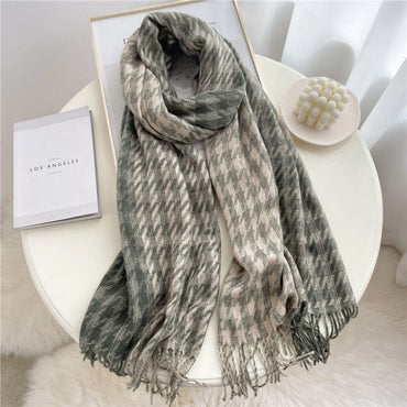 Luxury Plaid Cashmere Winter Scarf