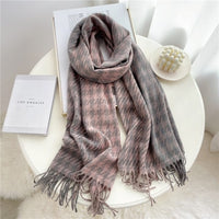 Luxury Plaid Cashmere Winter Scarf