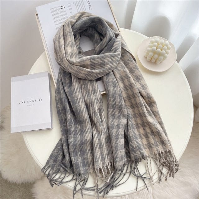 Luxury Plaid Cashmere Winter Scarf