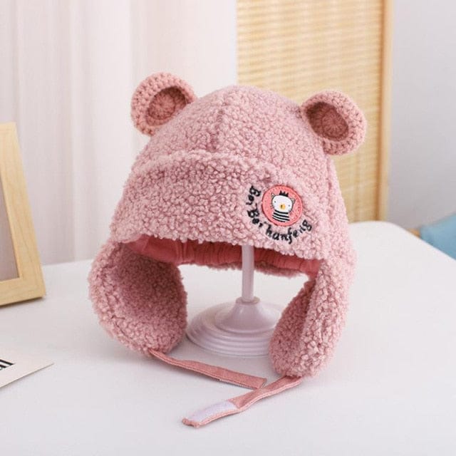 Plush Children's Beanie Hats With Earflaps