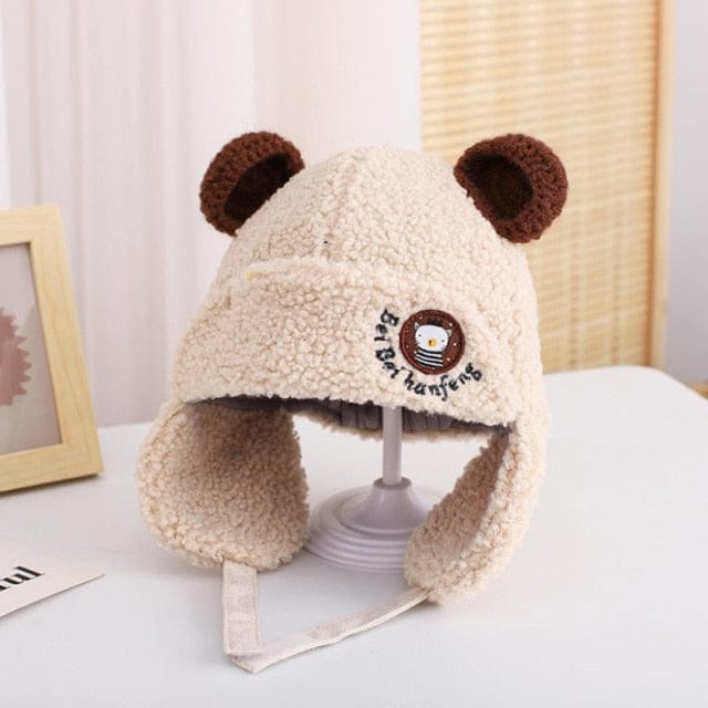 Plush Children's Beanie Hats With Earflaps