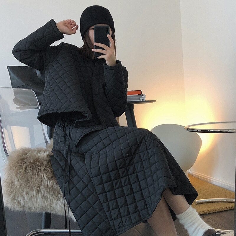 Rhombic Oversized Two Piece Winter Jacket