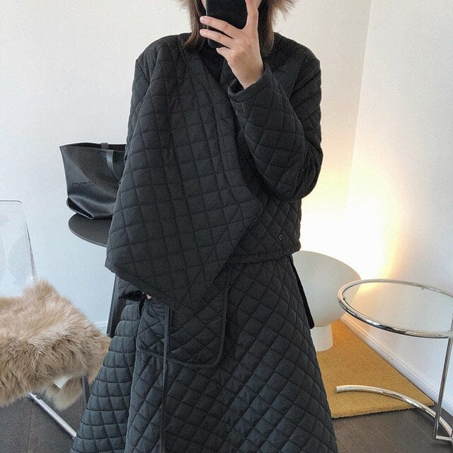 Rhombic Oversized Two Piece Winter Jacket