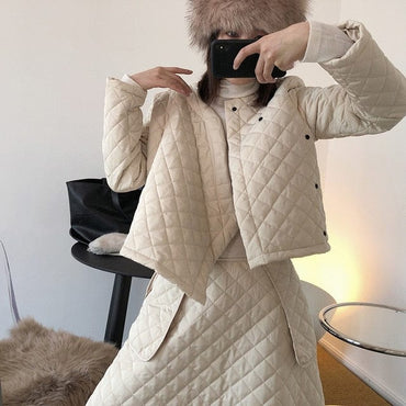 Rhombic Oversized Two Piece Winter Jacket