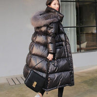 Fur Lined Windproof Loose Winter Coat