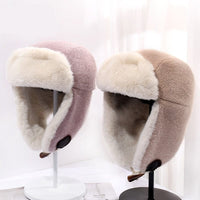 Windproof Plush Bomber Hat