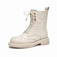 Real Leather Ankle Martin Boots