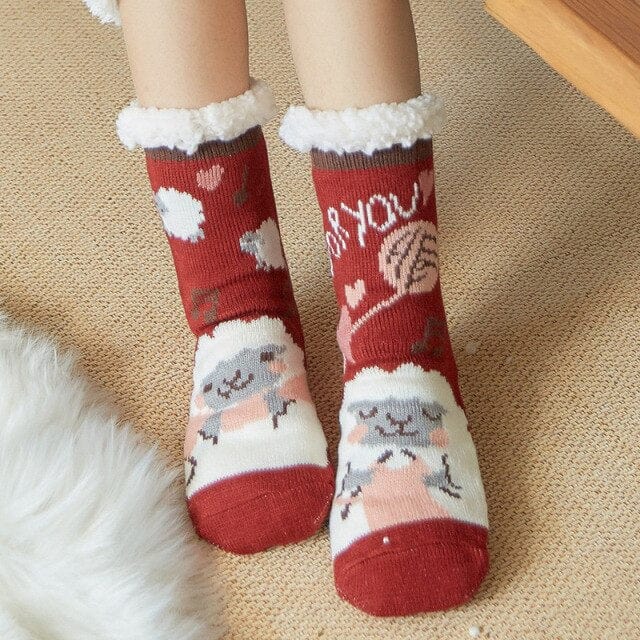 Winter Cartoon Carpet Socks