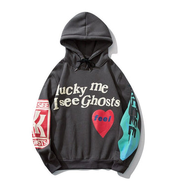 Graffiti Print Fleece Hoodie