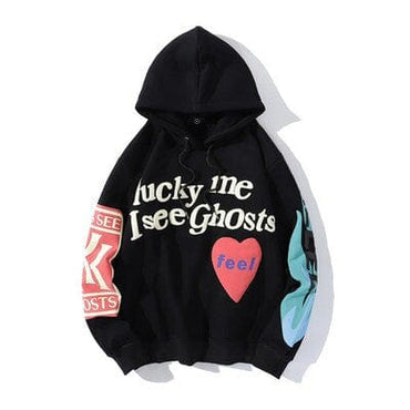 Graffiti Print Fleece Hoodie