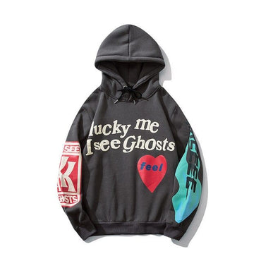 Graffiti Print Fleece Hoodie