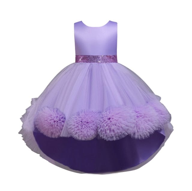 Girls Knee Length Mesh Flower Gown